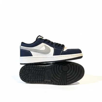 کفش کتانی ایر جردن 1 سورمه ای نقره ای کد 294885