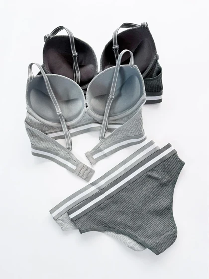 ست شورت و سوتین کبریتی فنردار پوش آپ دار اسپورت