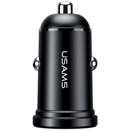 شارژر فندکی یوسامز USAMS مدل CC114 دو پورت USB با جریان 2.4 آمپر