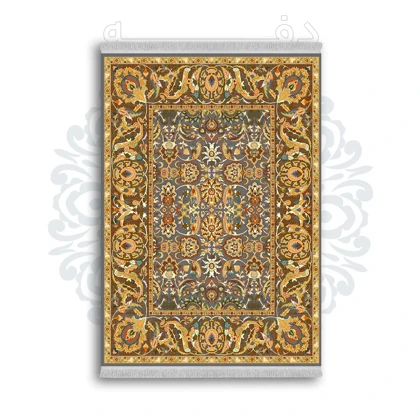 فرشینه از جنس پارچه هازان مخمل ترک طرح سنتی و مدرن برند دفه کد DAMG279
