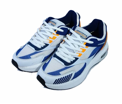 کفش اسپرت و روزمره مردانه برند اسکچرز Skechers مدل مانستر مشکی سفید آبی کد 381