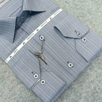 پیراهن طرحدار مردانه قواره ازاد ( قواره کلاسیک ) _ استین بلند