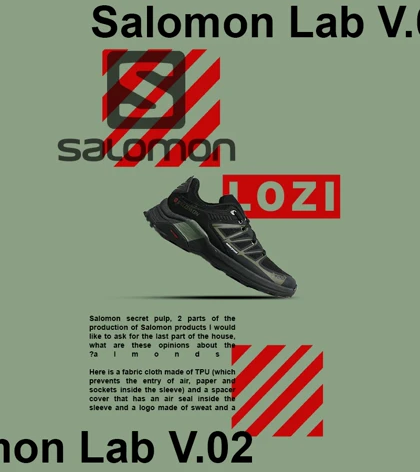 کفش کتانی مردانه و زنانه مشکی سبز Salomon Lab V.02