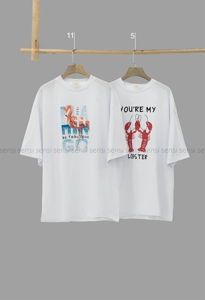 تیشرت لانگ چاپی کد1006258