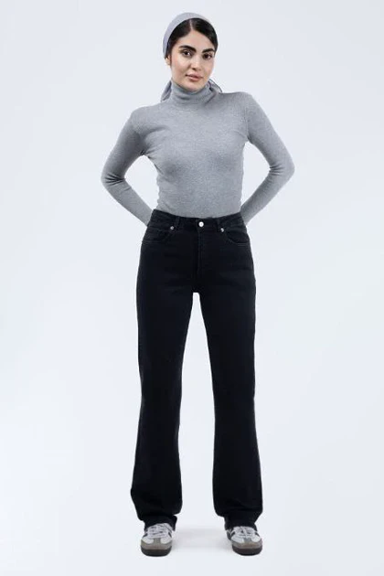 شلوار واید جین مشکی زنانه