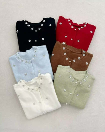 ژاکت بافت تمام مروارید کد 5790