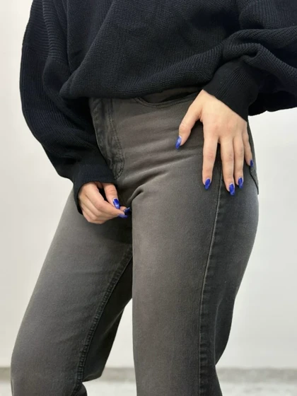 شلوار واید جین ذغالی تینت آمسو