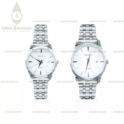 ساعت مچی سیکو تک موتوره سیلور صفحه سفید Seiko