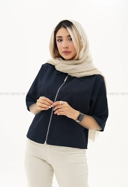 بامبر جلو زیپ آستین 3ربع کد1005384