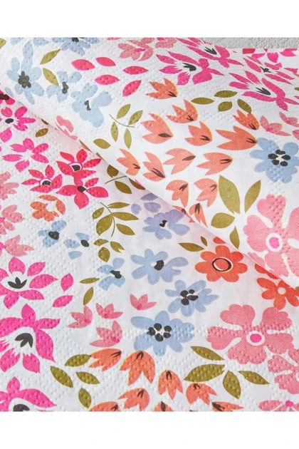 دستمال سفره کاغذی English Home مدل Colorful Blooms - نارنجی