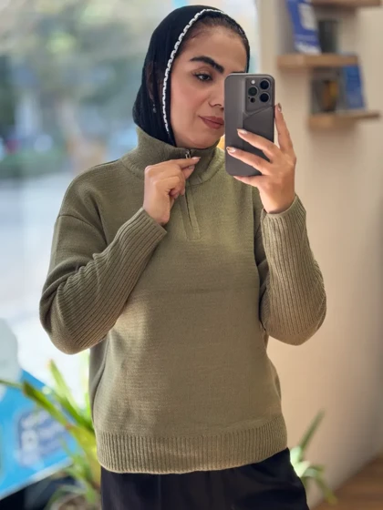 بولیز بافت نیم زیپ پولو_8141