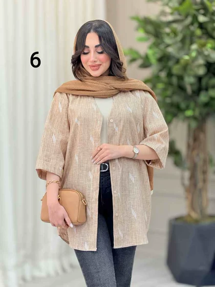 شومیز آستین پاکتی طرح دار