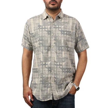 پیراهن آستین کوتاه کنفی مردانه مدل 6111118