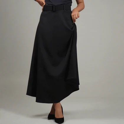 دامن کرپ کمربندار