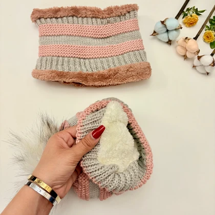 کلاه و شال چراغ دار زمستانی جدید