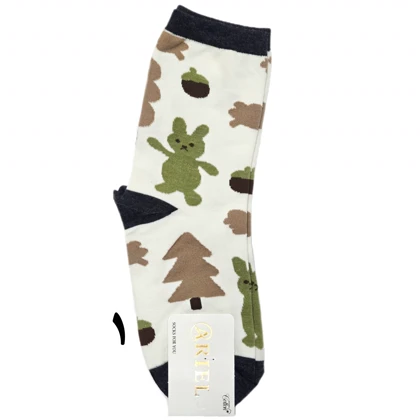 جوراب ساق بلند طرح جنگل نخی