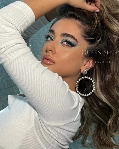 گوشواره حلقه‌ای کریستالی