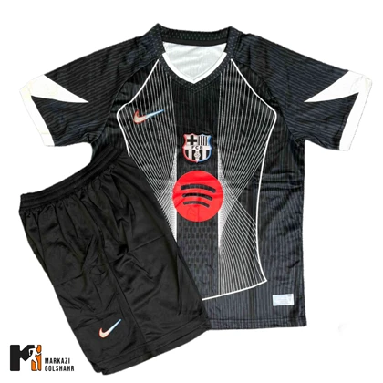 کیت فوتبالی تمرینی بارسلونا مشکی کد 2014789