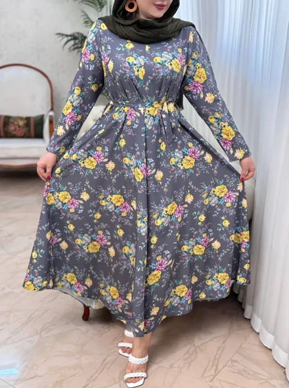 پیراهن فلور بنفشه 3205