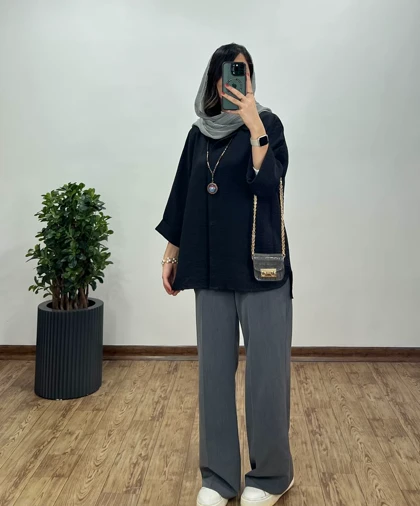 مانتو دکمه مخفی کوک دوزی دیپلمات لنا