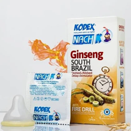 کاندوم جنسینگ تاخیری و خاردار کدکس مدل Ginseng بسته ?? عددی 6994
