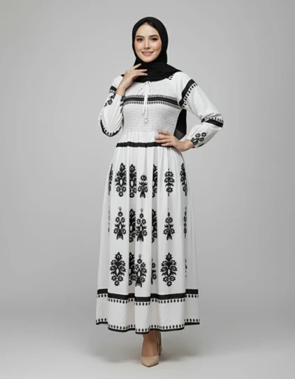 پیراهن ساحلی وارداتی طرح نقشینه 7309