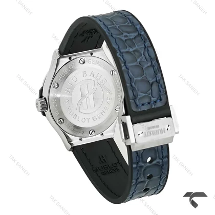 ساعت هابلوت مینی زنانه استیل بند چرم طرح دار سرمه ای Hublot-10634-L