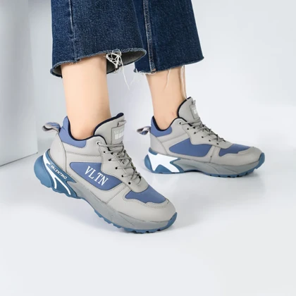 کفش و کتانی زنانه و دخترانه مدلVLTN رنگ طوسی سرمه ای کد M968