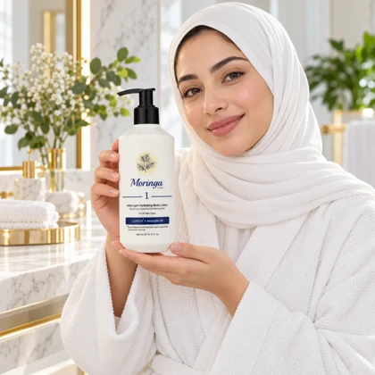 لوسیون بدن مورینگا امو مدل 1 فوق سبک وآبرسان برای انواع پوست 300ml