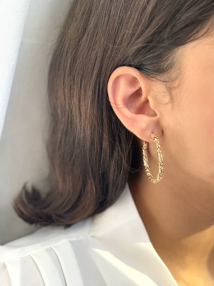 گوشواره حلقه‌ای طرح طلا