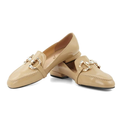 کفش کالج زنانه مدل Flat shoes - 0036_Creamy