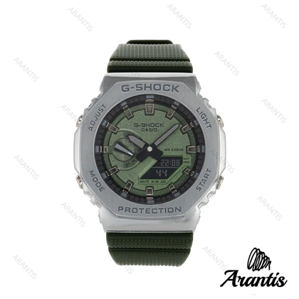 ساعت کاسیو جیشاک GM-2100 مردانه سیلور سبز m-3137
