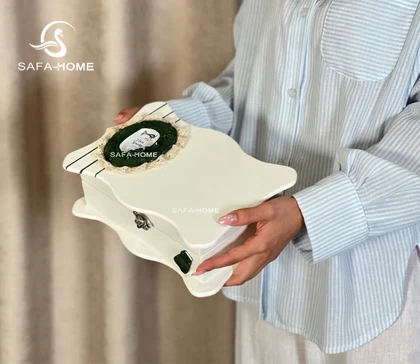 سرویس باکس خیاطی و صندوقچه 4 تکه طرح راه راه