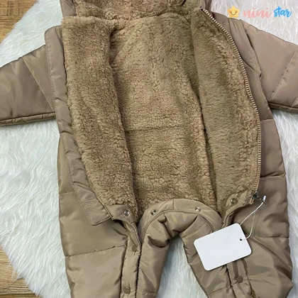 کاپشن سرهمی نوزادی پسرانه قهوه ای