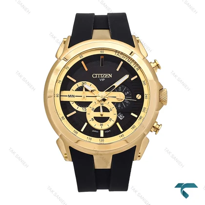 سیتیزن مردانه طلایی سه موتوره بند رابر Citizen-6277-G
