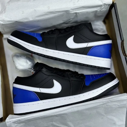 کفش نایک ایر جردن وان لو مشکی آبی Nike Air Jordan 1 Low Black Blue
