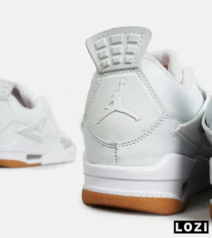 کتانی ساق‌دار زنانه و مردانه سفید Nike air jordan 4 مدل 6597