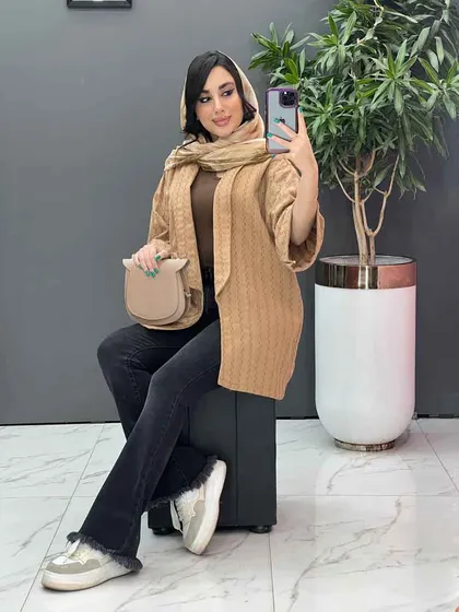 مانتو کوک دوزی آستین پاکتی