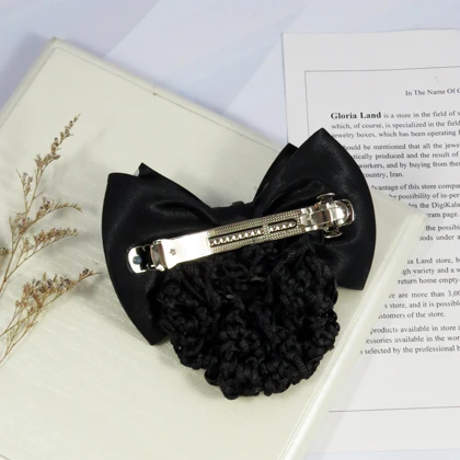 گیره مو زنانه مدل خال‌خال کیسه دار کد G_Lnd_3174