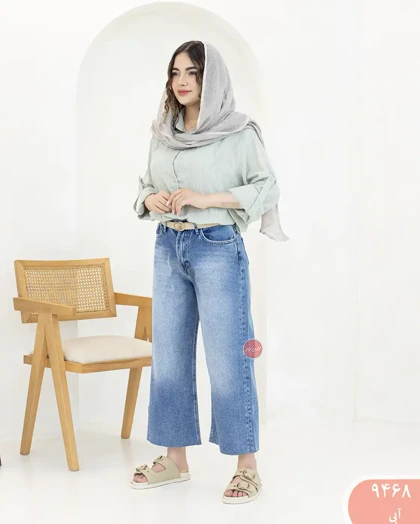 شلوار جین کراپ بگ 9468