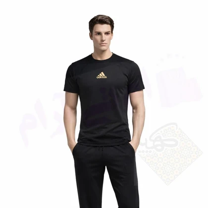 تیشرت مردانه مشکی ورزشی و روزمره پارچه لطیف و تنفس پذیر استایل شیک