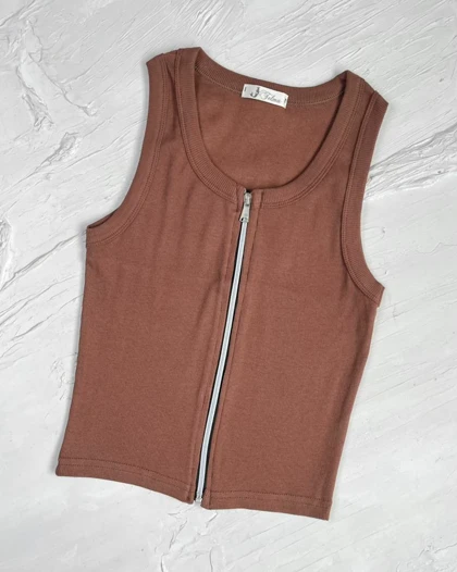 کراپ یقه خشتی جلو زیپ کد 1400186