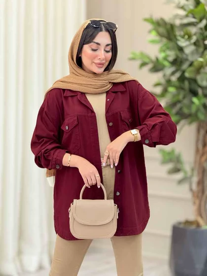 مانتو کتان دو جیب پاکتی شیلا