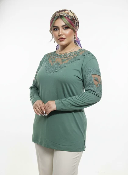 شومیز گیپوردار مدل گلسا کد 50273