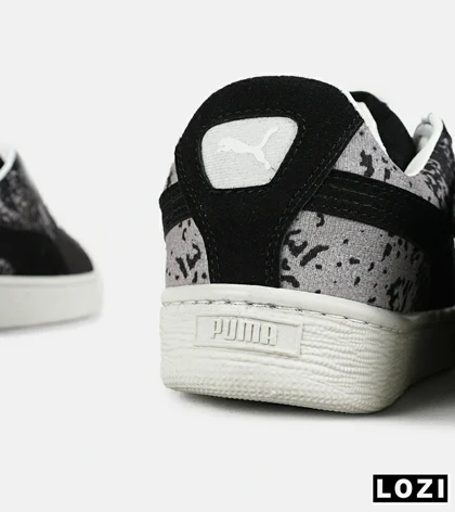 کفش کتانی ورزشی مشکی طوسی مردانه و زنانه PUMA suede XL مدل 7420