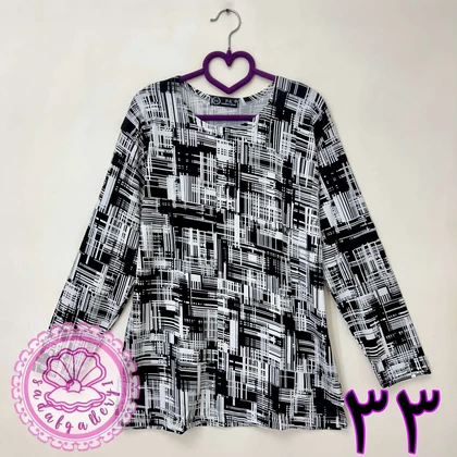 بلوز نخی پنبه‌ای آستین بلند قواره بزرگ زنانه (کالکشن 3)