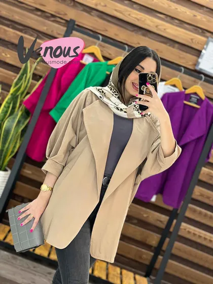 مانتو لینن کتی یقه آمریکایی