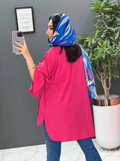 مانتو لینن جلو پیله آستین گت