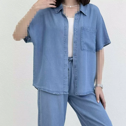 شومیز جین کاغذی زنانه