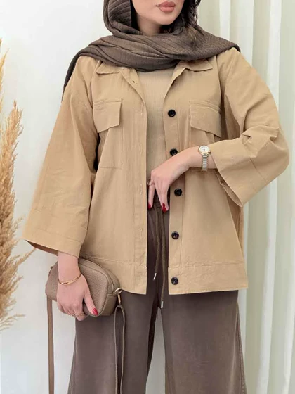 مانتو دو جیب پاکتی ماهرخ